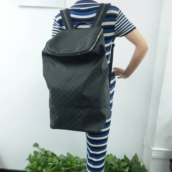 100% Authentic GUCCI Black Cloth Backpack 874-101724 - Picture 11 of 11